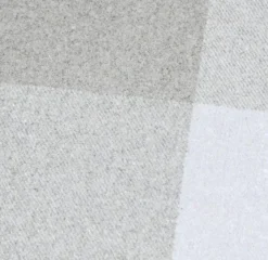 Vorhangstoff Wolloptik Landhauskaro weiß beige 140cm Breite