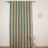 Vorhang Streifen apricot grün mit Smok-Schlaufenband 245x130cm (HxB) oder Wunschmaß von SCHÖNER LEBEN.