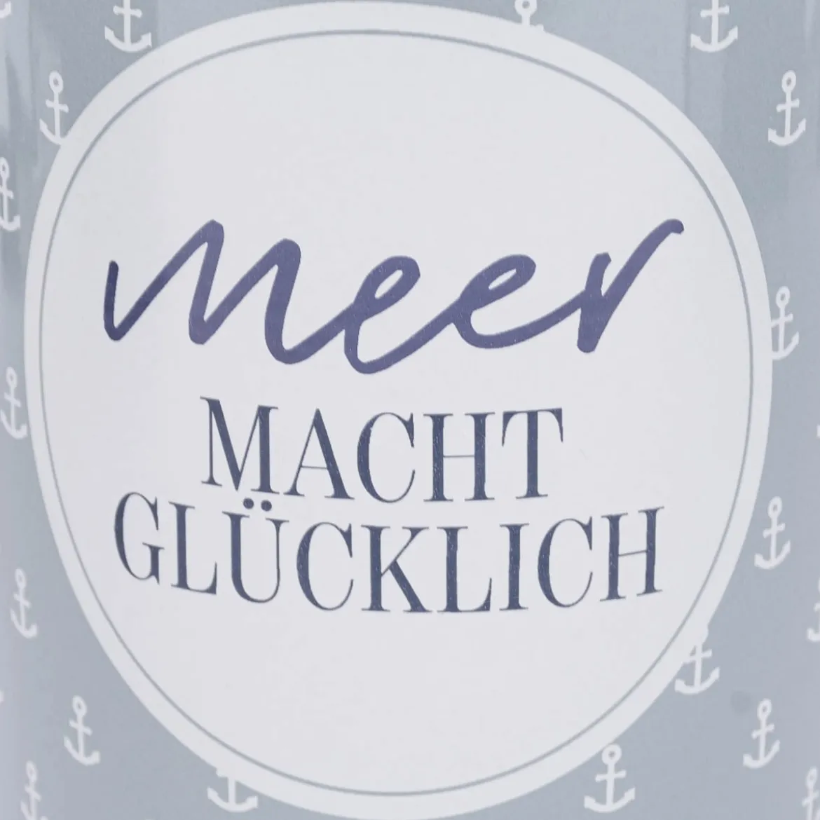 Vorratsdose aus Porzellan mit Bambusdeckel Meer macht glücklich blau weiß 11x16cm von La Vida