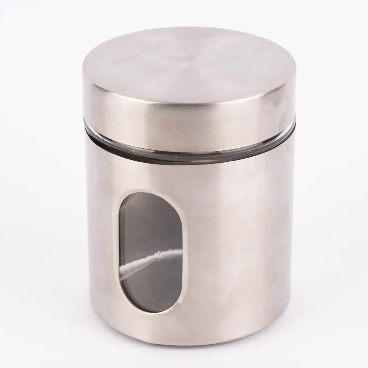 Vorratsdose Glas Metall silberfarbig verschiedene Größen