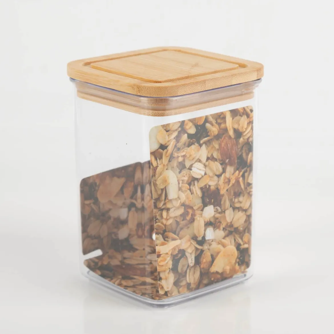 Vorratsdose mit Deckel aus Bambus 900ml 10x10x14,5cm