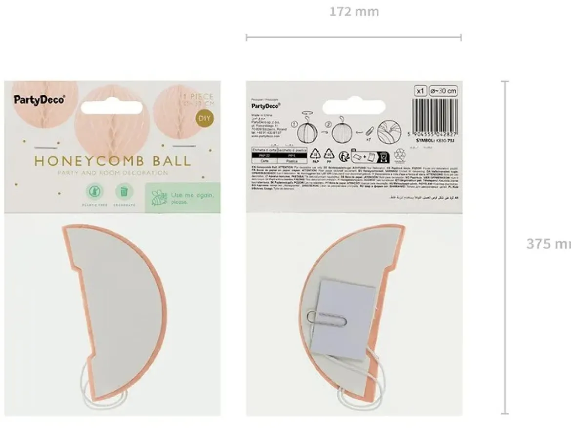 Wabenball Papier light peach 30x30cm