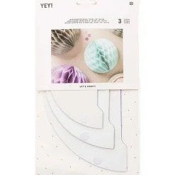 Wabenpapier Bälle Pastell in lila, mint und grau von Rico Design im 3er Set
