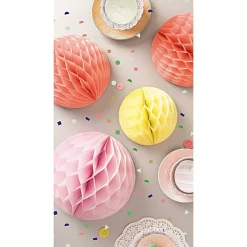 Wabenpapier Bälle Sommer in Gelb, Peach und Rosa von Rico Design im 3er Set
