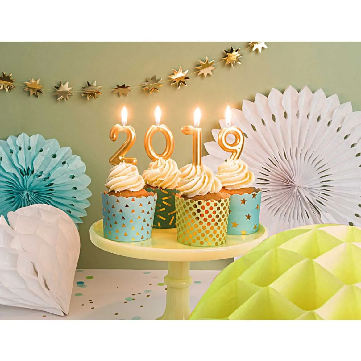 Wabenpapierblumen Aquatöne von Rico Design im 3er Set