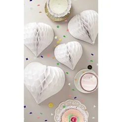 Wabenpapier Herzen weiß von Rico Design im 3er Set
