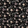 Waffeljersey Waffelstrick Digitaldruck Aquarell Blumen Blätter schwarz beige grün grau 1,45m Breite