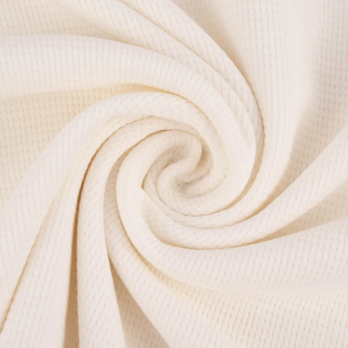 Waffeljersey Waffelstrick einfarbig creme 1,40m Breite
