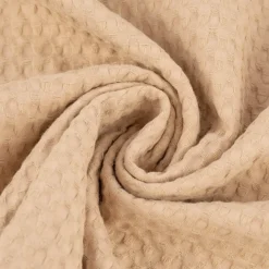 Waffelpique soft Waffelstoff Baumwolle uni sand 1,35m Breite