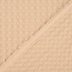 Waffelpique soft Waffelstoff Baumwolle uni sand 1,35m Breite