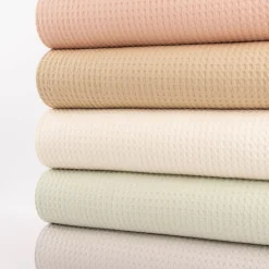 Waffelpique soft Waffelstoff Baumwolle uni sand 1,35m Breite