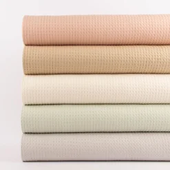 Waffelpique soft Waffelstoff Baumwolle uni sand 1,35m Breite