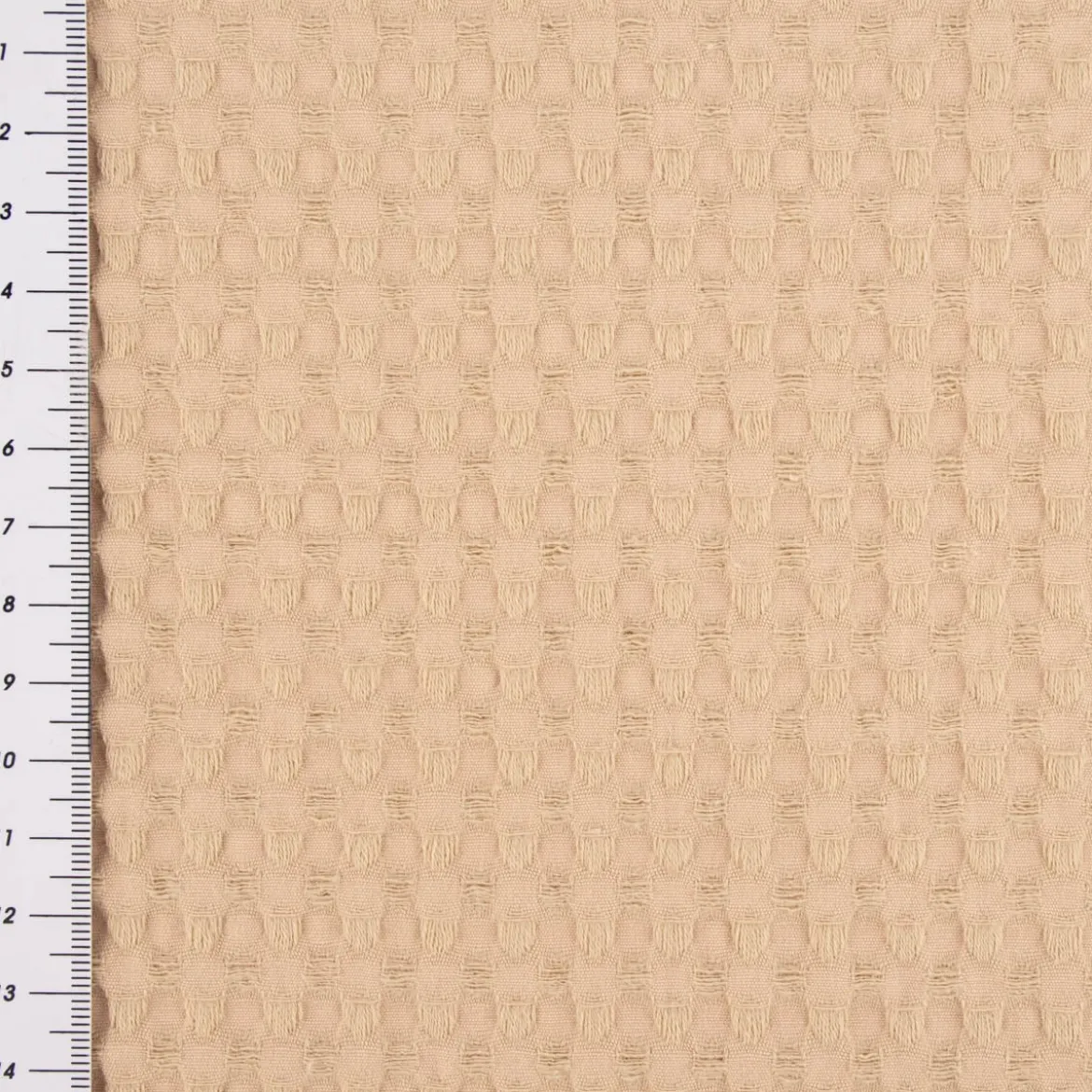 Waffelpique soft Waffelstoff Baumwolle uni sand 1,35m Breite