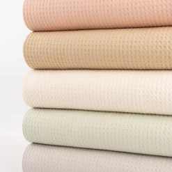 Waffelpique soft Waffelstoff Baumwolle uni hellgrau 1,35m Breite