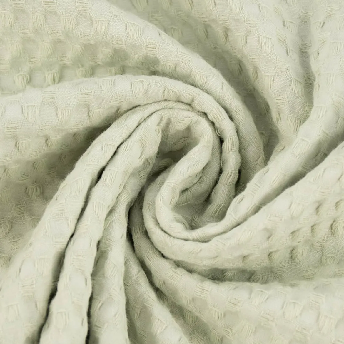 Waffelpique soft Waffelstoff Baumwolle uni mint 1,35m Breite