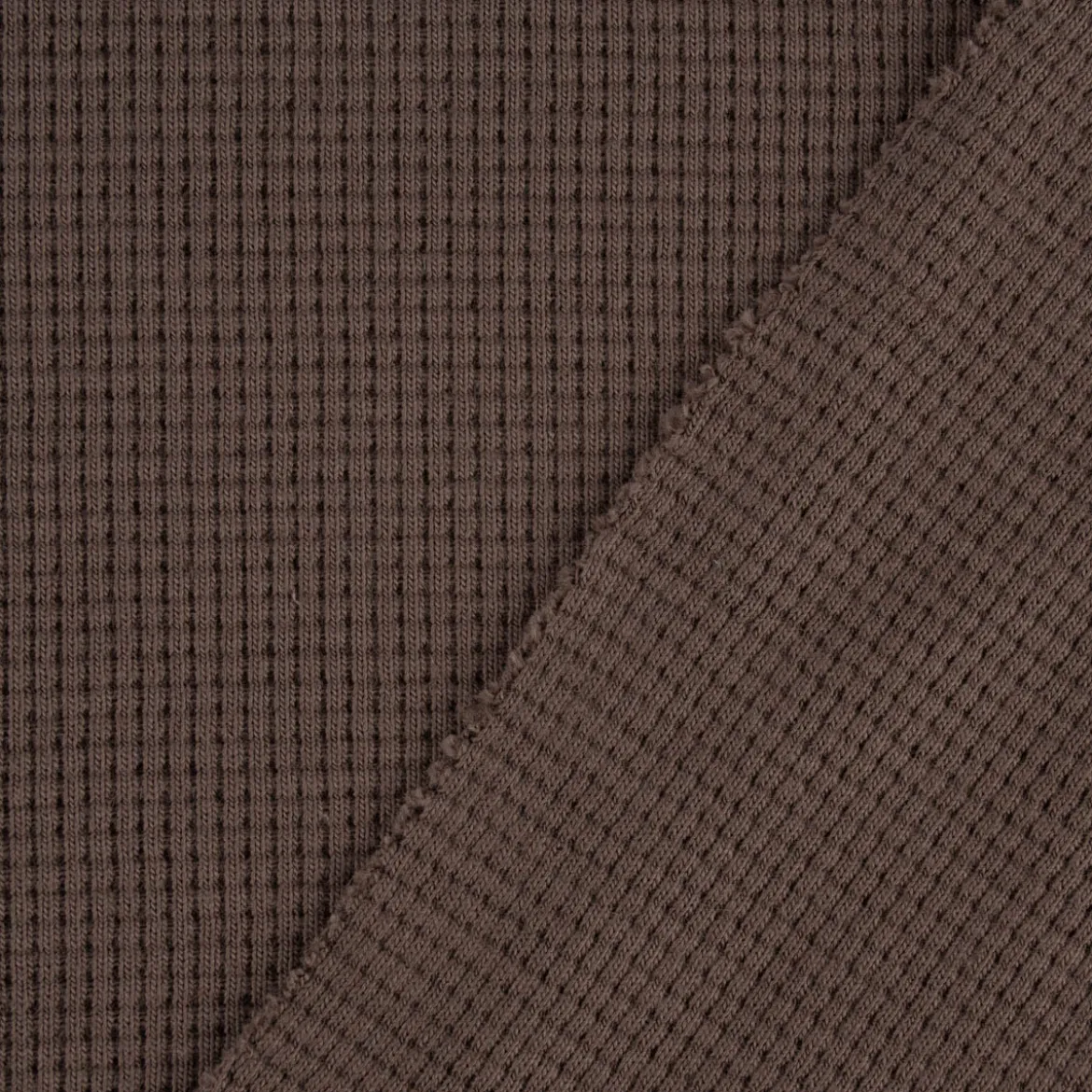 Waffelstrick Doubleface einfarbig taupe 1,4m Breite