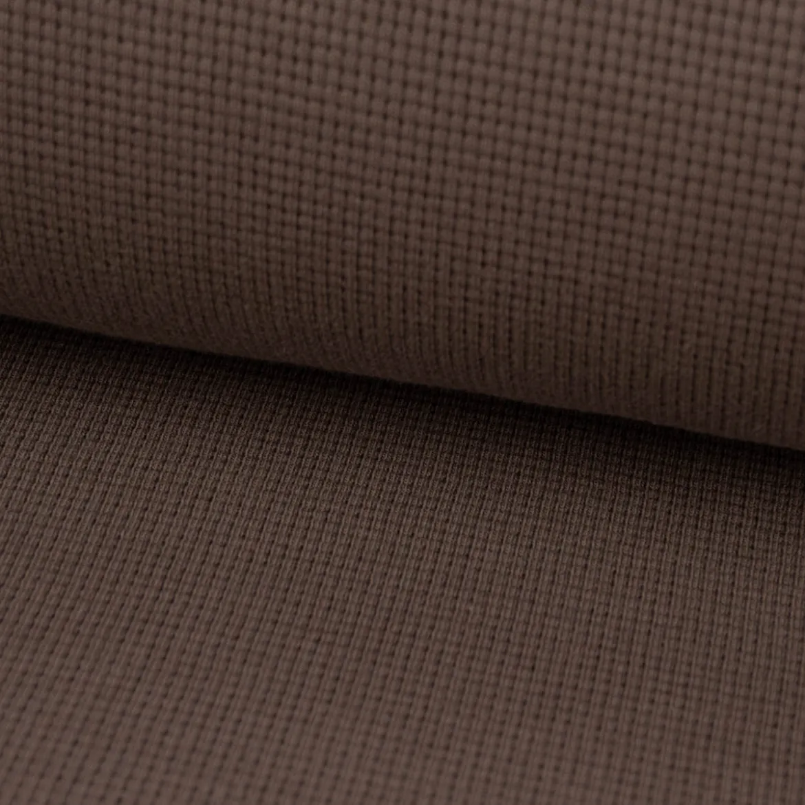 Waffelstrick Doubleface einfarbig taupe 1,4m Breite