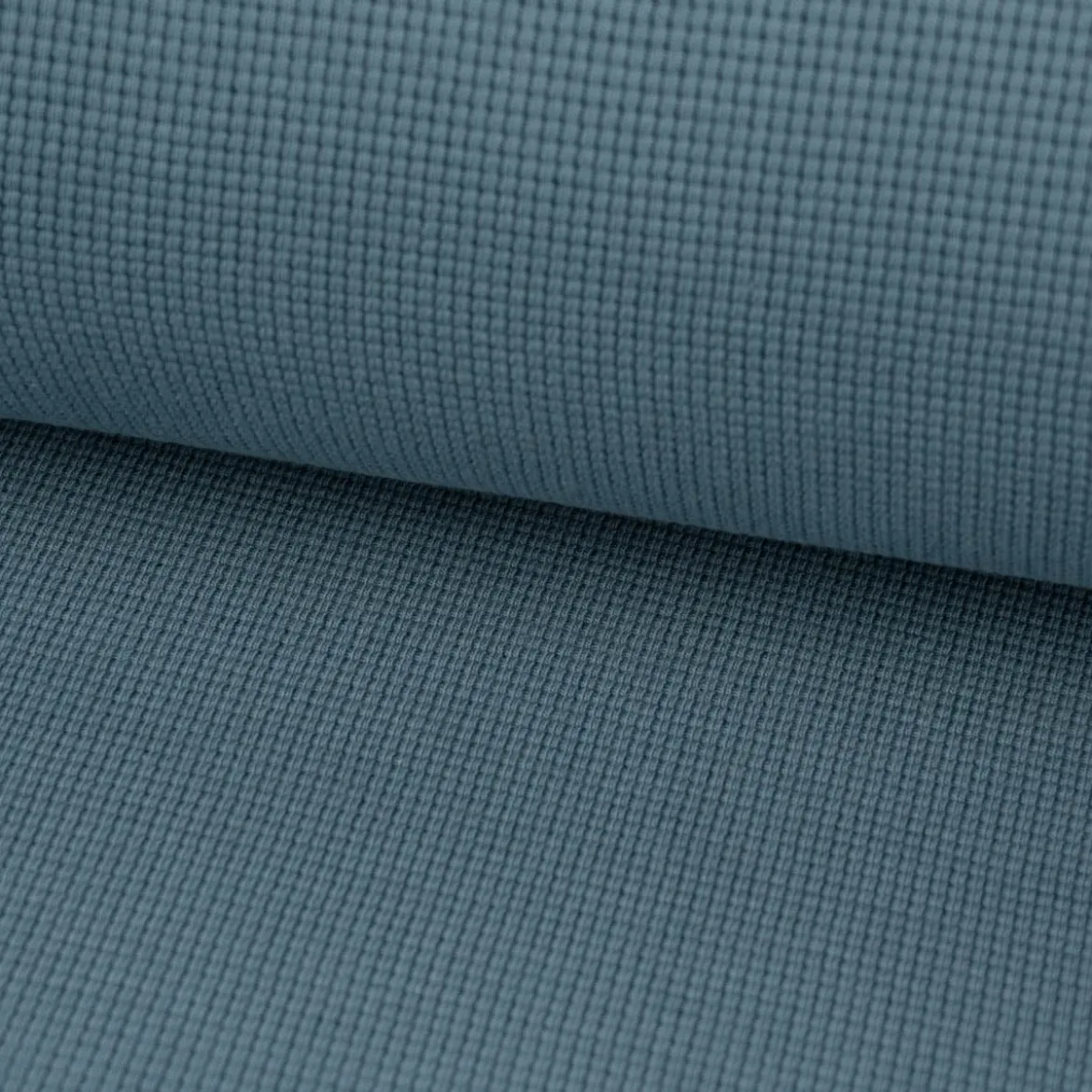Waffelstrick Doubleface einfarbig indigo blau 1,4m Breite
