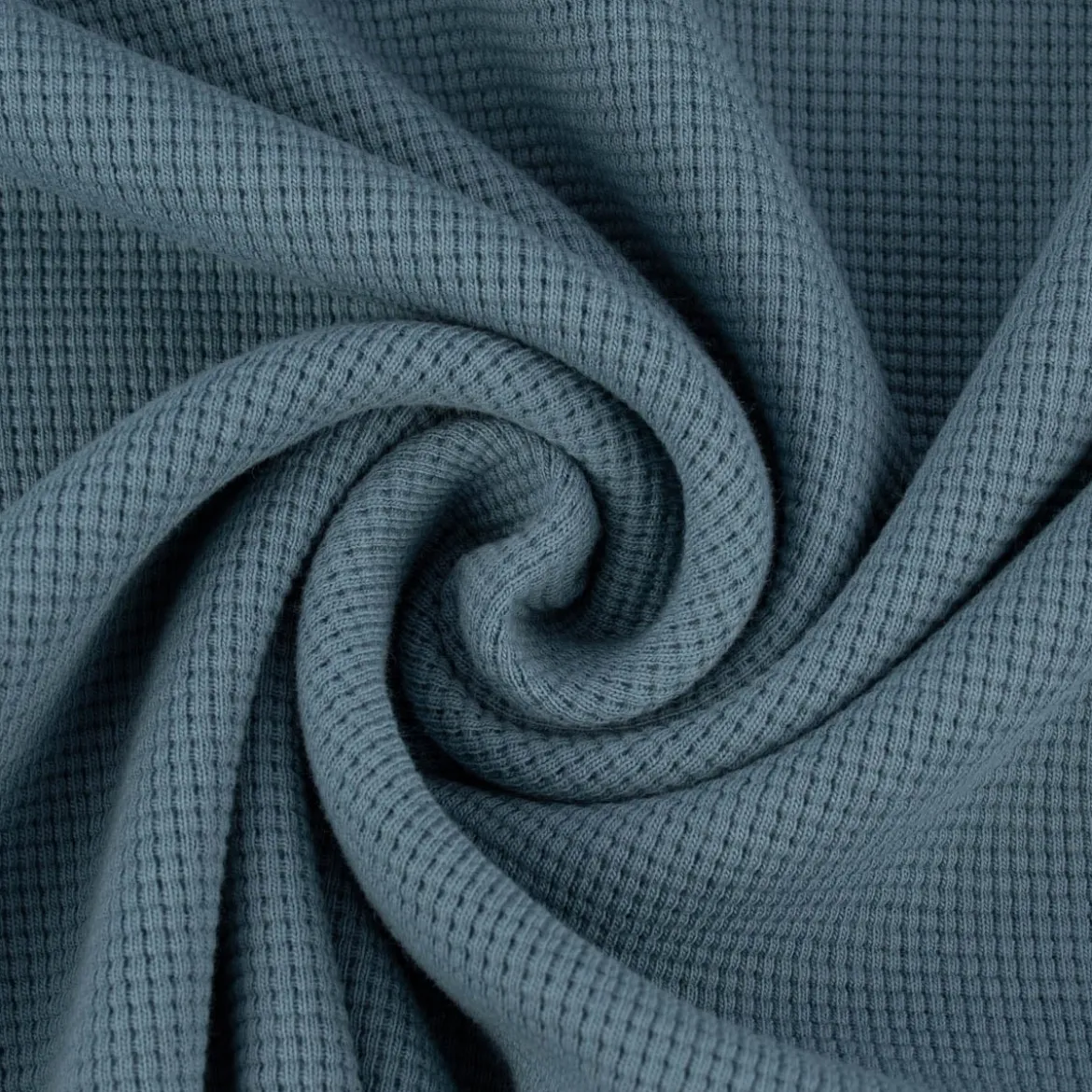 Waffelstrick Doubleface einfarbig indigo blau 1,4m Breite
