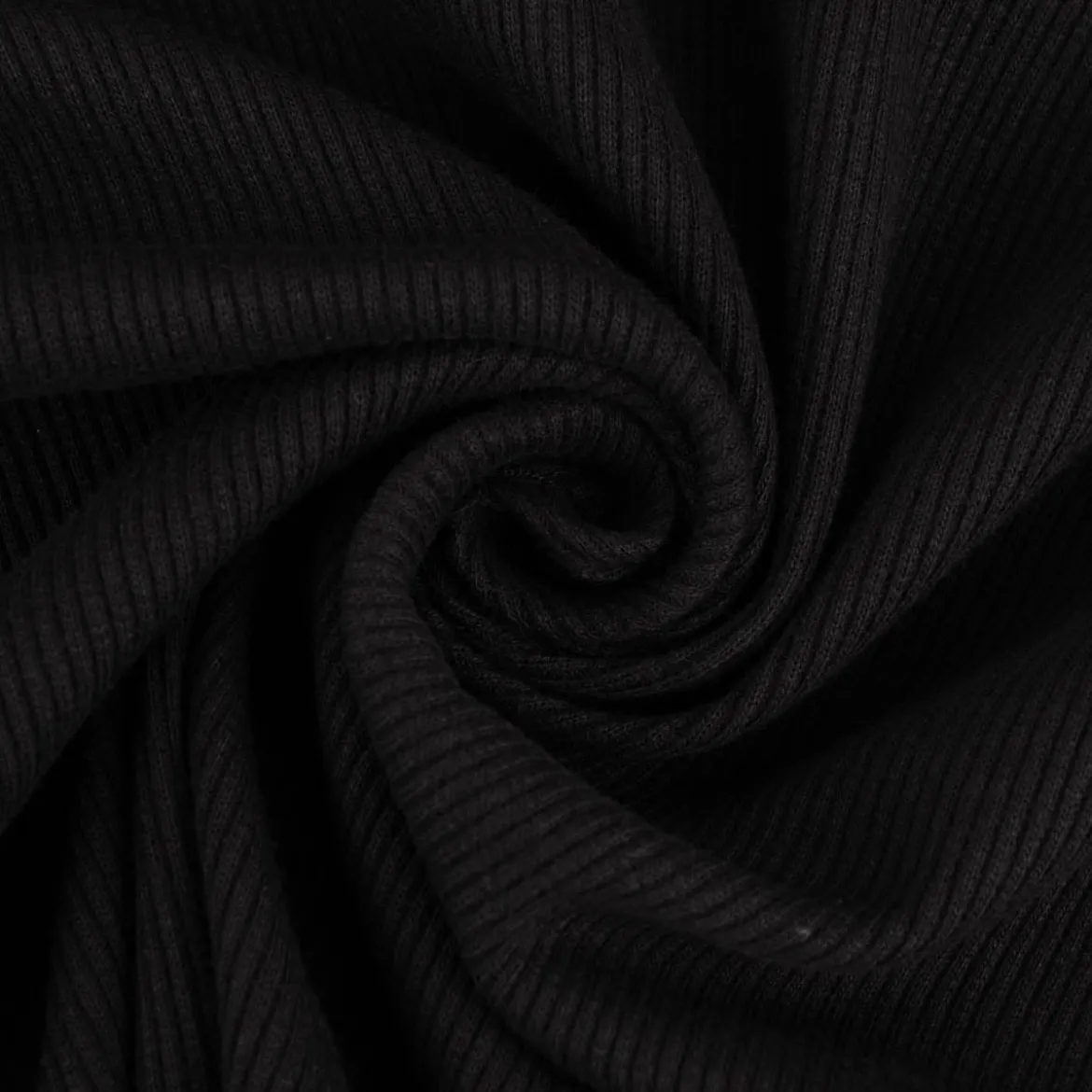 Waffelstrick Doubleface einfarbig schwarz 1,4m Breite