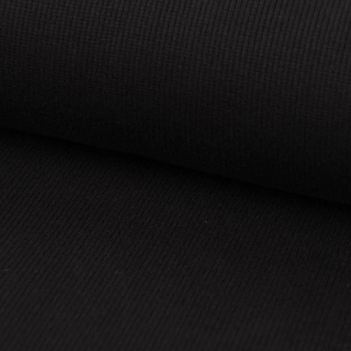 Waffelstrick Doubleface einfarbig schwarz 1,4m Breite