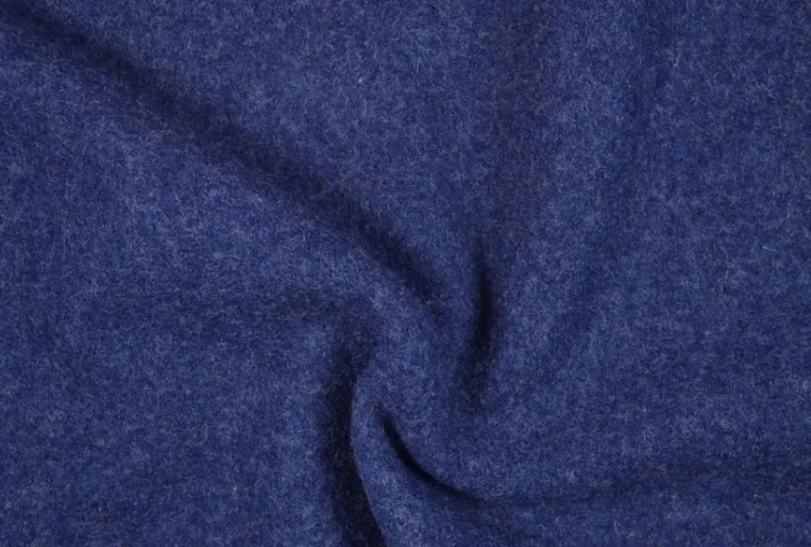 Walkloden Mantelstoff Wollstoff aus reiner Schurwolle royalblau blau 147cm