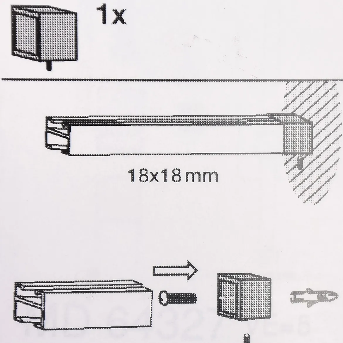 Wandlager go für eckige Profilstange 18x18mm Edelstahloptik