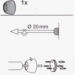 Wandlager 20mm 1 Stück schwarz