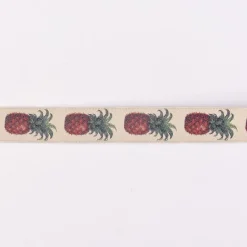 Webband Ananas beige rot grün Breite: 2cm