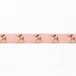 Webband Little Deers Rehkitz rosa Meterware Breite: 1,60cm