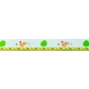 Webband Reh Bäumchen Schmetterlinge blau grün bunt Meterware Breite: 1,6cm