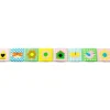 Webband Vogel Schmetterling Blume Quadrate bunt Meterware Breite: 1,6cm