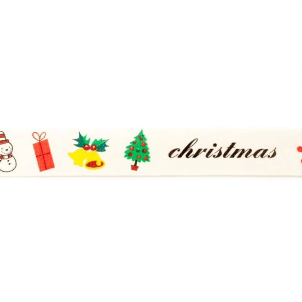 Webband Weihnachten Christmas Geschenk Schneemann natur bunt Meterware Breite: 1,5cm