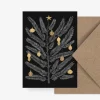 Weihnachtskarte Tannenzweig Merry X-Mas schwarz weiß 10,5x14,8cm