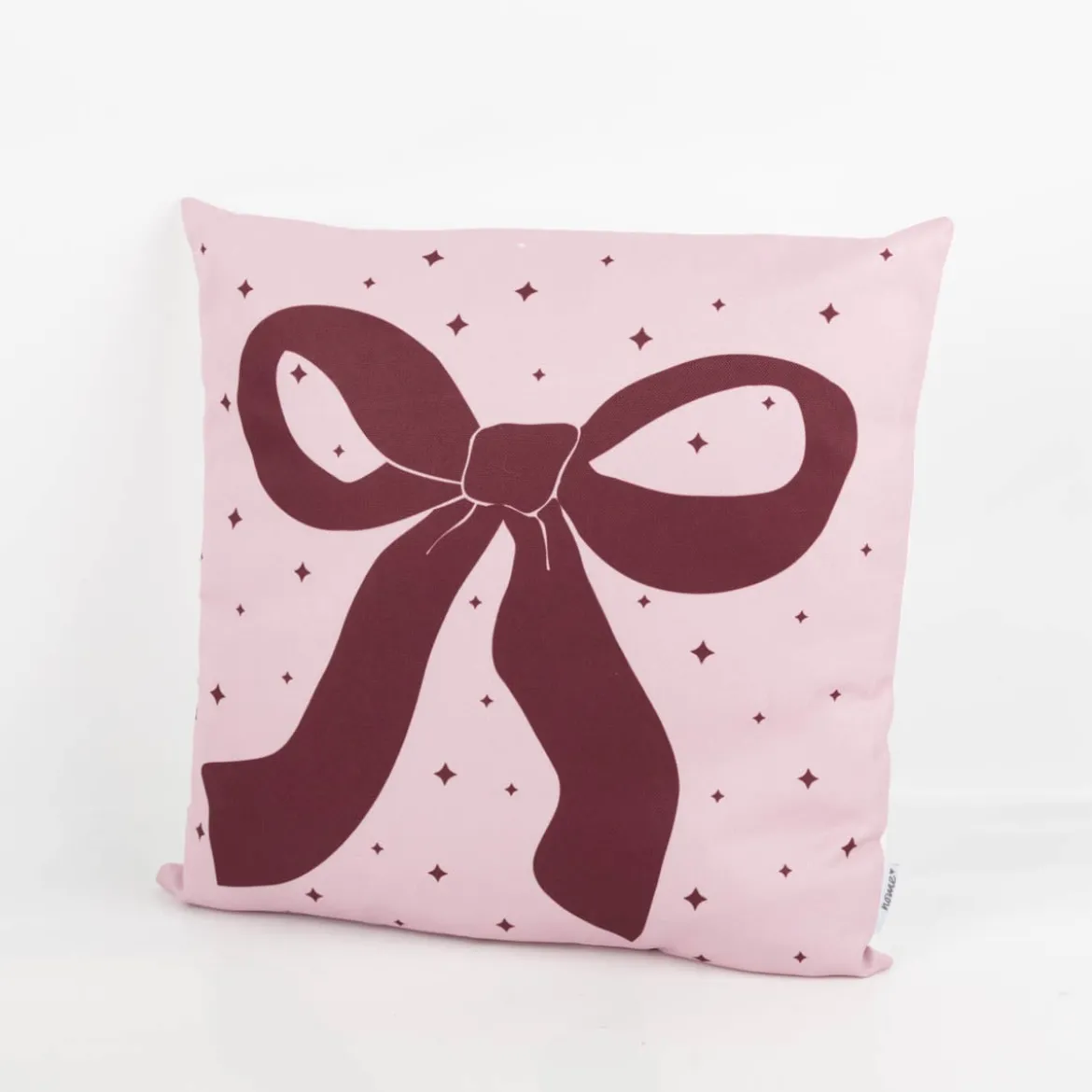 Weihnachtskissen rosa mit Schleife 45x45cm von Boltze