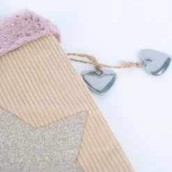 Weihnachtssocke Cordstoff mit Anhänger 40cm