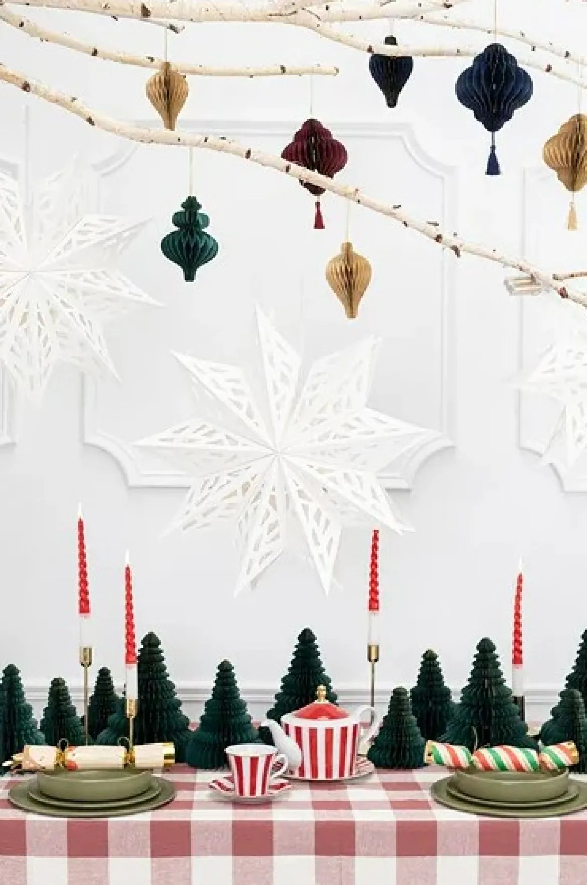 Weihnachtsstern aus Papier 50cm Weiß – Hängedeko für Weihnachten
