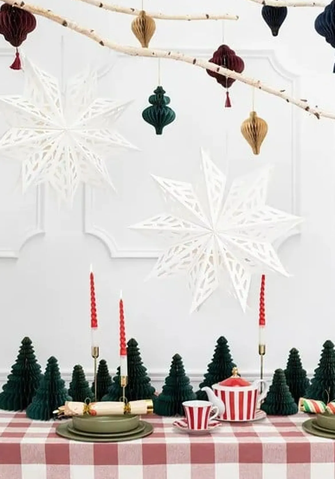 Weihnachtsstern aus Papier 50cm Weiß – Hängedeko für Weihnachten