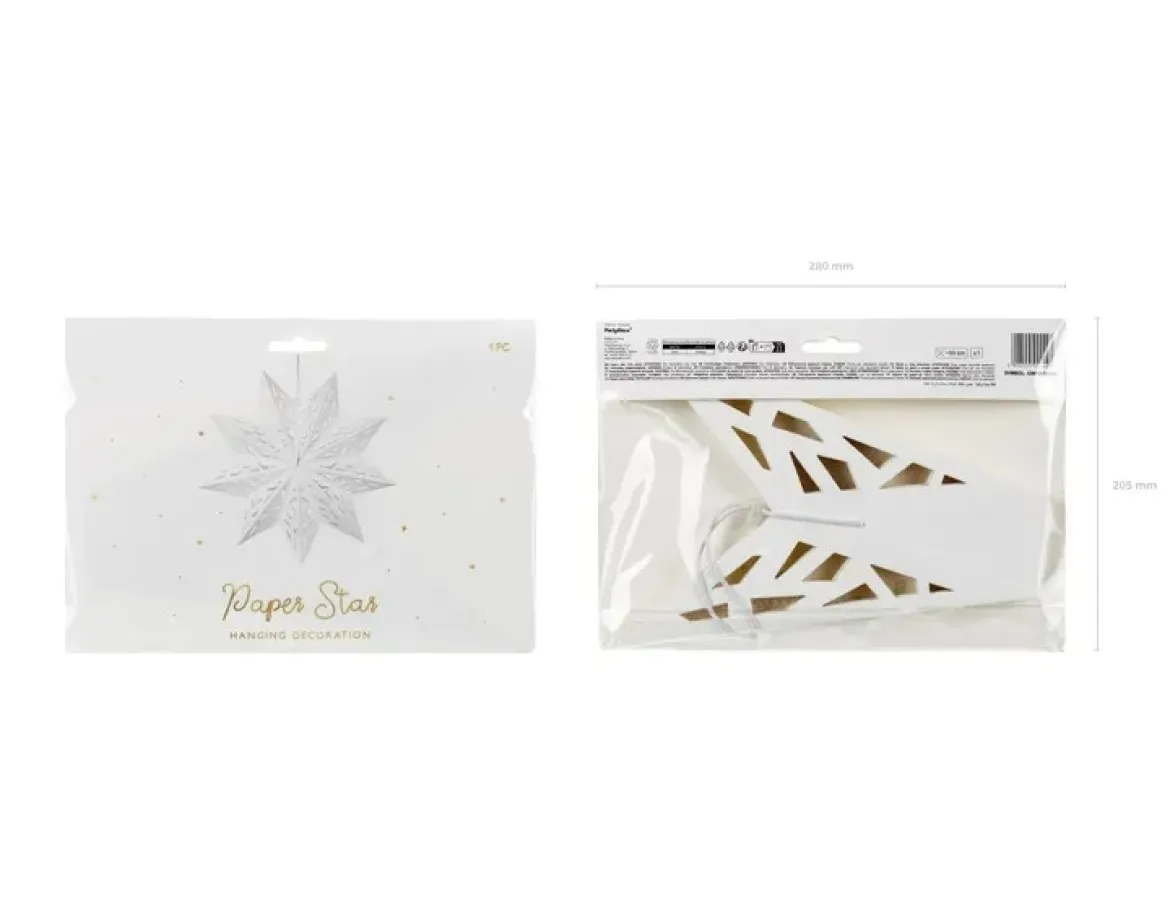 Weihnachtsstern aus Papier 50cm Weiß – Hängedeko für Weihnachten