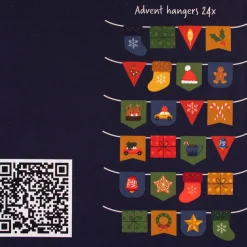 Weihnachtsstoff Baumwollstoff Popeline Adventskalender Digitaldruck bunt 1,4m Breite