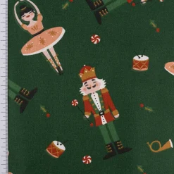 Weihnachtsstoff Baumwollstoff Webware Cassenoisette Nussknacker Tänzerin grün 1,47m Breite