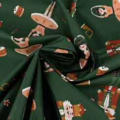 Weihnachtsstoff Baumwollstoff Webware Cassenoisette Nussknacker Tänzerin grün 1,47m Breite