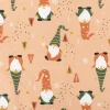 Weihnachtsstoff Baumwollstoff Webware Gnome Weihnachtswichtel lachsrosa 1,47m Breite