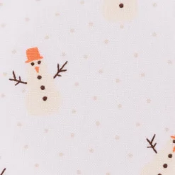 Weihnachtsstoff Baumwollstoff Popeline Schneemänner weiß orange 1,48m Breite