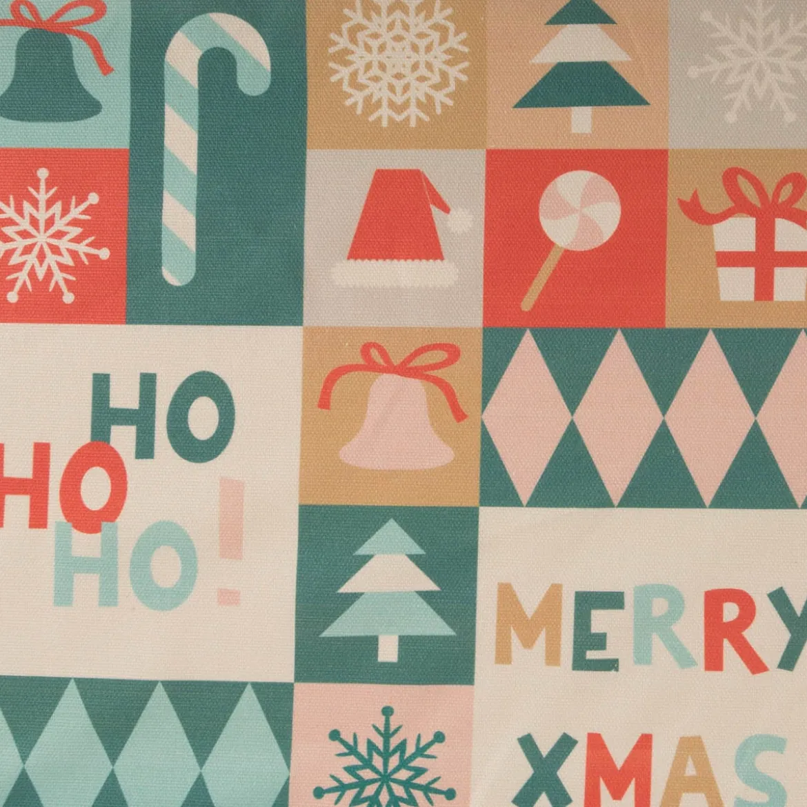 Weihnachtsstoff Baumwollstoff Digitaldruck HoHoHo! bunt 1,40m Breite