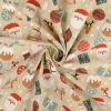 Weihnachtsstoff Canvas Baumwollstoff Weihnachtsmotive natur rot grün 1,40m Breite