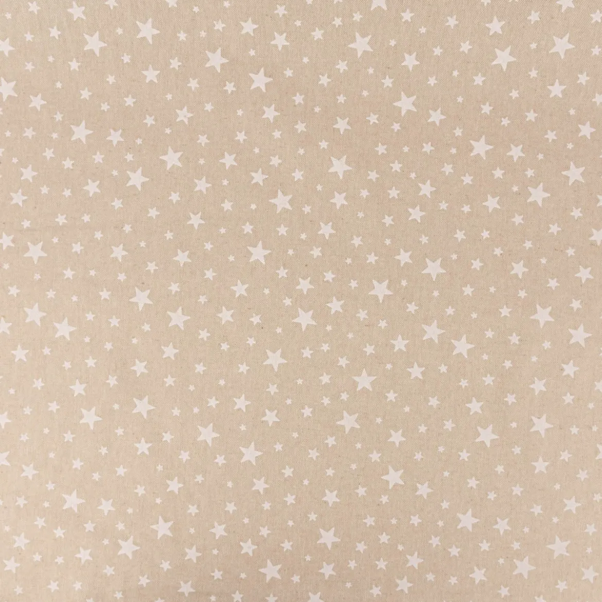 Weihnachtsstoff Dekostoff Halbpanama Leinenlook Basic Star Sternchen natur weiß 1,40m Breite