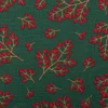 Weihnachtsstoff Dekostoff Halbpanama Winter Berry Bloom Beerenzweige dunkelgrün rot 1,40m Breite