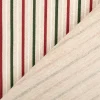 Weihnachtsstoff Dekostoff Halbpanama Leinenlook Little Xmas Stripe Streifen natur rot grün 1,40m Breite