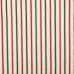 Weihnachtsstoff Dekostoff Halbpanama Leinenlook Little Xmas Stripe Streifen natur rot grün 1,40m Breite